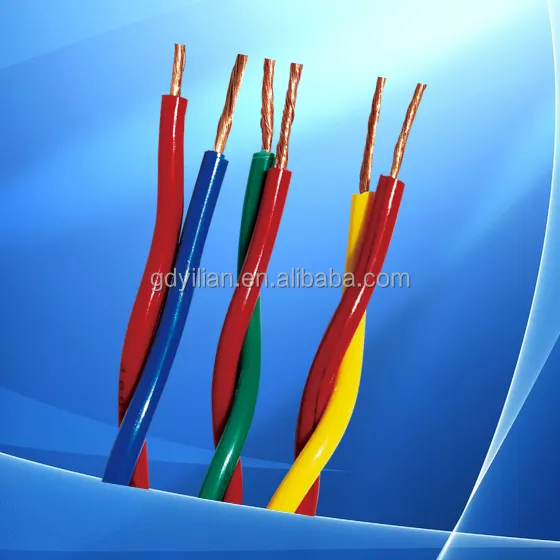 High quality RVV 5 cores 1mm/1.5mm/2.5mm/4mm/6mm copper electrical wire, electrical cable