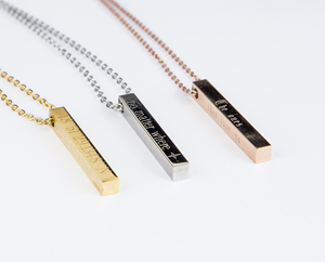 Collar con Barra de Coordenadas Personalizadas de Inspire Jewelry, Coordenadas de Ubicación GPS, <span class=keywords><strong>Latitud</strong></span> <span class=keywords><strong>y</strong></span> <span class=keywords><strong>Longitud</strong></span>, Nombre <span class=keywords><strong>y</strong></span> Logotipo Personalizados - Product Image 3