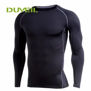 DUVEIL Fitness Suit uomo maniche lunghe Running basket Fast Dry t-Shirt collant sport Fitness elastico Running Training Shirt