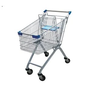 Promotional 60L-240L Durable Euro Style heavy duty supermarket shopping cart shopping trolley