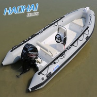Bote Inflable de Pesca Catamarán de 5.5m con Certificación CE, Bote Inflable Rígido, Bote RIB 550 con Motor Fuera de Borda