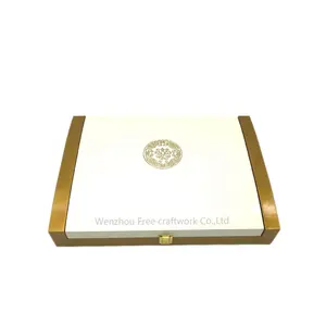 Custom luxury MDF wooden chocolate craft box storage Packaging tea gift box hinged lids dates set