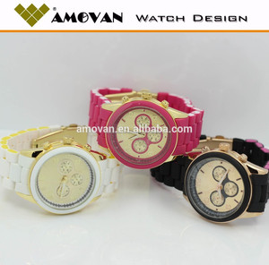 venta caliente personalizado de alta calidad reloj de mk de ginebra señoras reloj de silicio reloj banda libre de la muestra - Product Image 2