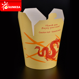 <strong>Noodle</strong> <strong>Boxes</strong> with Plastic Handle Take Away Chinese Food &amp; Beverage Packaging Coated Paper Disposable UV Coating Varnishing - Product Image 2