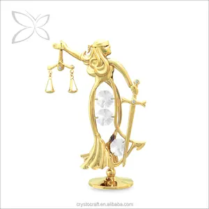 Sonderpreis Stilvolle vergoldete Metall kristall göttin der Gerechtigkeit Figur christliches Geschenk
