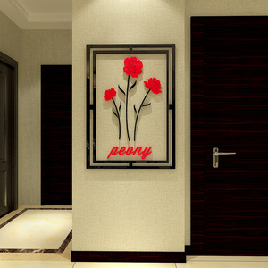 Cornice decorativa adesivo murale fiore di peonia <span class=keywords><strong>per</strong></span> divano sfondo sala da pranzo arte murale decorazioni murali - Product Image 1