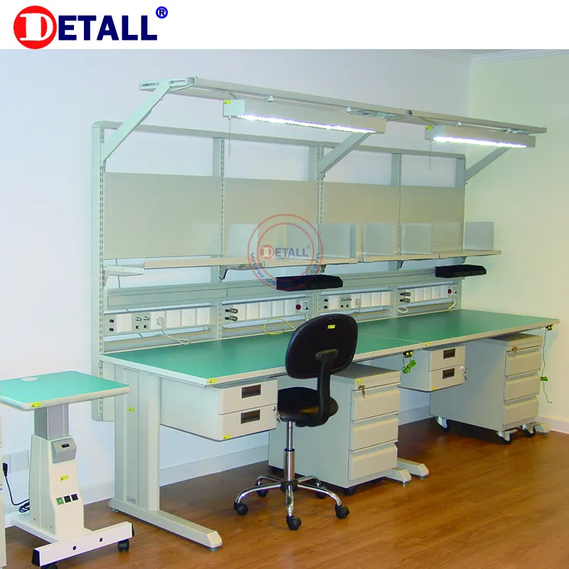 Detall- Adjustable electronic workbench for electronics repairing and inspection