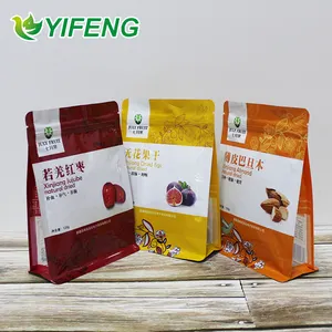 Saco de empacotamento de frutas secas do fornecedor chinês zíper plástico para lanches saco de empacotamento da uvas do alimento