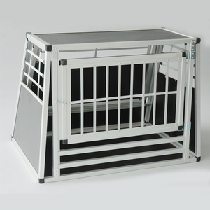 Pabrik grosir kandang Aluminium beberapa ukuran pintu ganda perjalanan peti hewan peliharaan Aluminium dilipat rumah anjing kandang perjalanan - Product Image 4