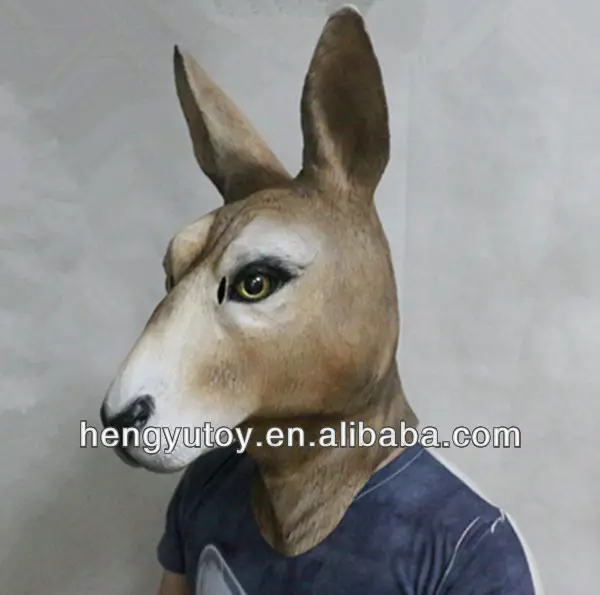 Kostum Topeng Kangaroo Animasi 3D, Kostum Topeng Kangaroo, Lateks, Animasi 3D, Komedi Ringan