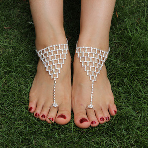 Sexy Beach Wedding Anklet Silver Beads Crystal Barefoot Sandals Adjustable <strong>Ankle</strong> <strong>Bracelet</strong> 1PC - Product Image 3