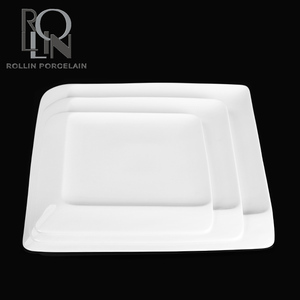 Restaurante del hotel boda real del diseño banquete buffet placa diferentes tamaño de cerámica llano cuadrado plato - Product Image 4