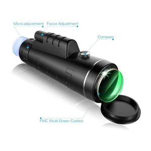 Telescopio monocular impermeable de doble enfoque, 12x50, con clip para teléfono móvil y trípode - Product Image 2