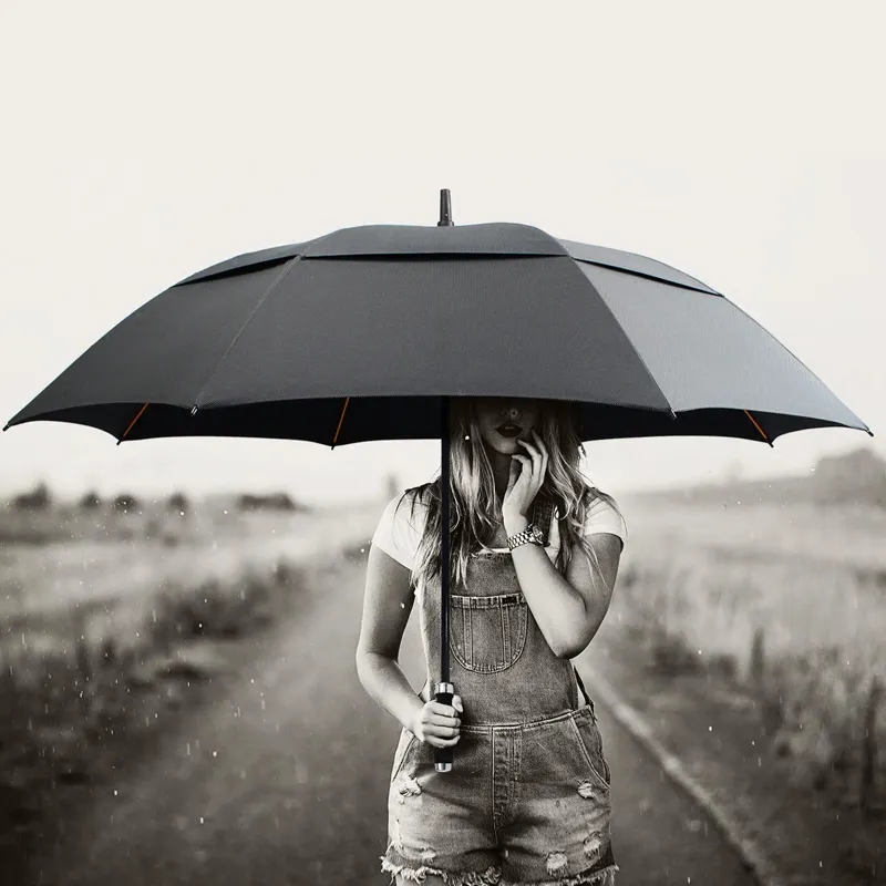 자동 오픈 골프 우산 초대형 더블 캐노피 통풍 방풍 방수 스틱 우산