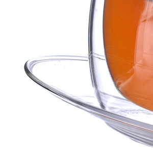 Tasse à thé et café en verre avec soucoupe, <span class=keywords><strong>Double</strong></span> <span class=keywords><strong>paroi</strong></span>, pour expresso, thé, Cappuccino, ensemble de tasses - Product Image 5