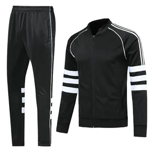 Modedesign Black Soccer Trainings anzug Jacke und Hose