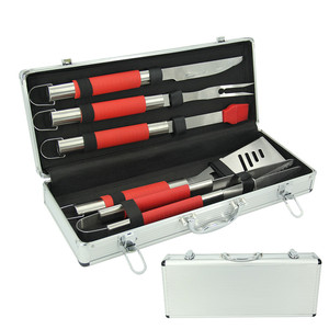 Juego de 5 utensilios para barbacoas y parrillas, de acero inoxidable con funda de aluminio, juego de accesorios para parrilla - Product Image 2