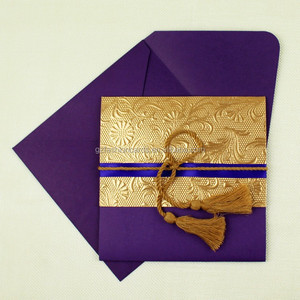 Royal Violet Or Gaufrage Matériel Poche D'<span class=keywords><strong>invitation</strong></span> de <span class=keywords><strong>Mariage</strong></span> - Product Image 3