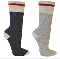 Chaussettes de travail pour femmes en gris clair à rayures rouges, vente chaude, sublimation, hiver