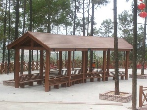 <strong>Fixed</strong> Solid Flat Roof Decorative Waterproof WPC Garden Pavilion Wooden <strong>Gazebo</strong> for Sale - Product Image 6