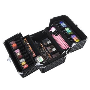 Maletín para maquillaje, estuche de belleza para esteticista, equipaje de mano negro, estuche de maquillaje de belleza de estilo diamante - Product Image 5