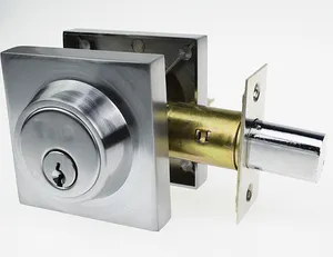 Factory OEM Single Cylinder Zinc Alloy Rosette Deadbolt with Security Key, Satin Nickel Finish