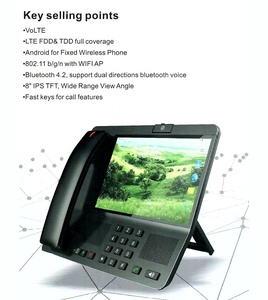 4G LTE FDD/TDD/WCDMA/GPRS/GSM, <span class=keywords><strong>téléphone</strong></span> sans fil <span class=keywords><strong>fixe</strong></span> de bureau vidéo Android, prise en charge Wifi ,BT ,USB, batterie 4000mAh - Product Image 3