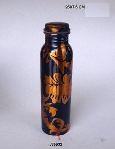 Botella de Agua de Cobre con Acabado Martillado para Beneficios para la Salud, Botella de Agua para Yoga, Botella de Agua Ayurvédica - Product Image 3