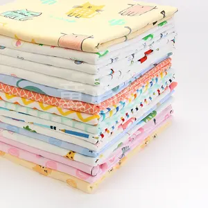 hight quality 100%cotton double face print siro yarn knit interlock breathable fabric for baby cloth Bib blanket china supplier