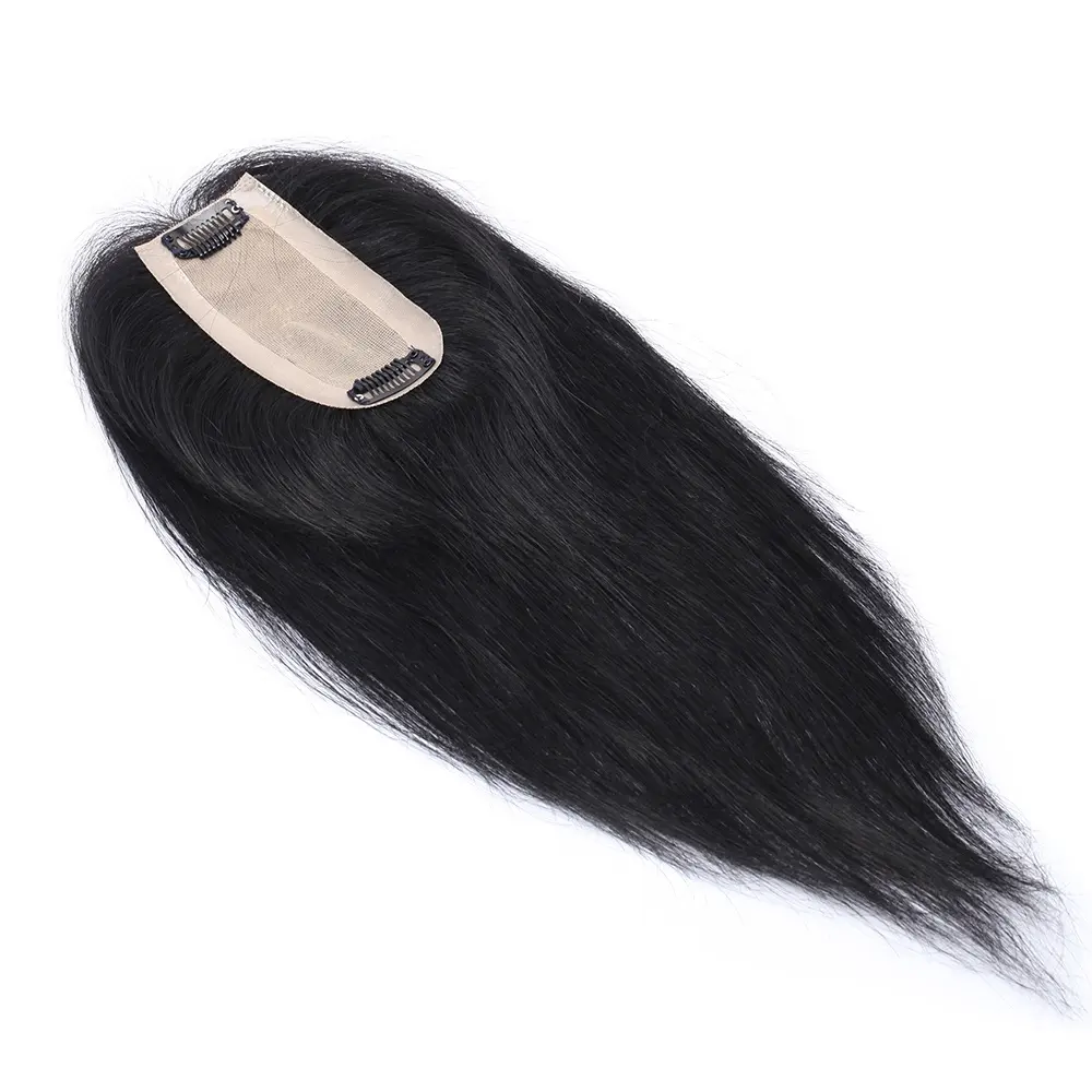 Snoilite 6*13cm SILK TOP Brazilian Remy Human Hair Closure Piece Clip in Silk Base Topper