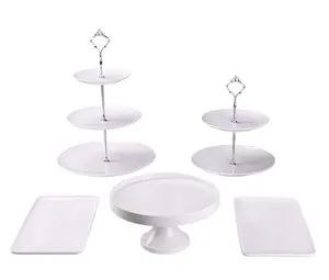 Wedding Afternoon Tea Cake Stand Plate Decorative Cake Plate Porcelain Tiered Wedding Cake Stand