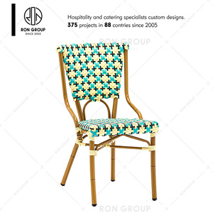 Outdoor Waterproof Stacking Furniture Garden <strong>Bamboo</strong> <strong>Table</strong> and Chair Aluminum Arm Wicker Rattan Restaurant Dining Outdoor Chair - Product Image 5