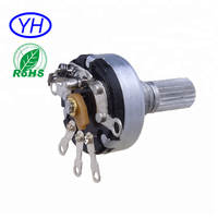 RV17 bonne qualité 17mm 1k 5k 10k 20k 100k 500k film de carbone linéaire 5 broches potentiomètre avec interrupteur marche/arrêt pour lumière audio