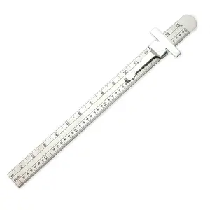 [MEASPRO]15cm Handy Stainless Steel Pocket Ruler/Rule with inch and metric graduation