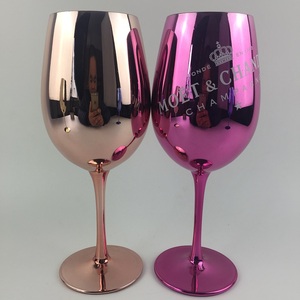 Soufflé à la main Plaqué Or <span class=keywords><strong>Rose</strong></span> bleu Marine Couleur Gobelets De Vin En <span class=keywords><strong>Verre</strong></span> De Champagne - Product Image 2