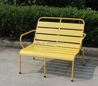 Extérieur Jardin Patio En Métal Double Fauteuil