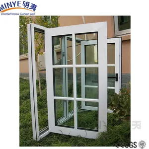 Modern design waterproof Residential upvc glass windows and doors with grill