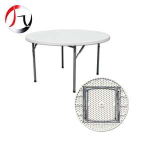 HDPE 71'' <strong>Patio</strong> Wedding Restaurant <strong>Round</strong> White Plastic Folding <strong>Table</strong> - Product Image 4