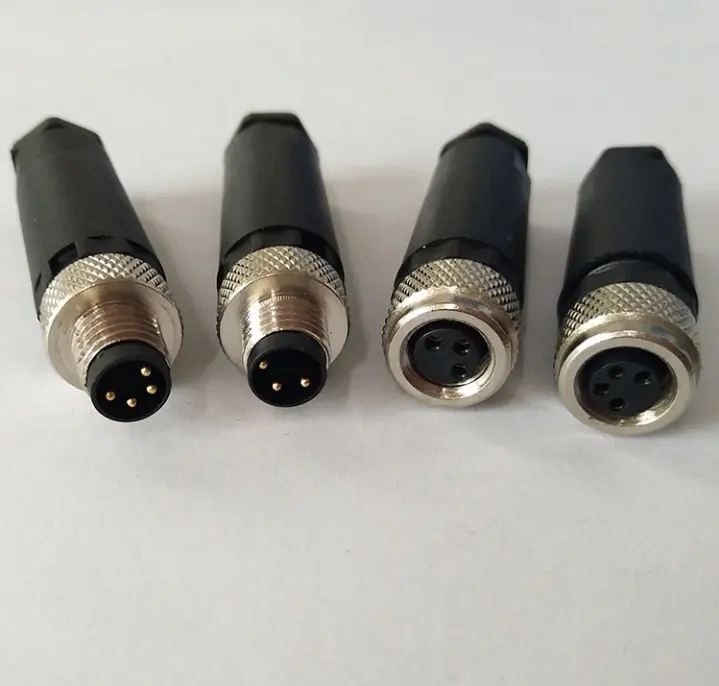 2 3 4 5 pole circular cable connector IP67 straight angled female cable plug m8 screw terminal connector