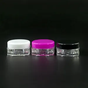 wholesale cosmetic packaging mini sample skin care cream 3g 5g 10g 15g 20g clear plastic jar