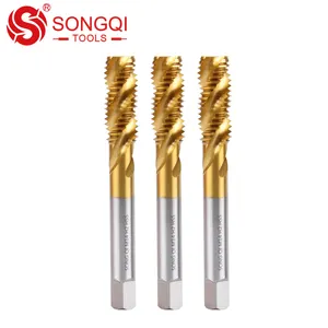 SONGQI-grifos de tornillo HSS M2 M35, flauta en espiral/recta, acero inoxidable, máquina inoxidable, precio al por mayor