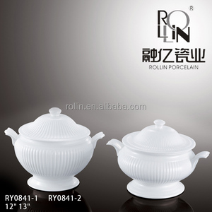 Restaurante del hotel de alta calidad utensilios de cocina de porcelana olla grande olla de cerámica con tapa - Product Image 1