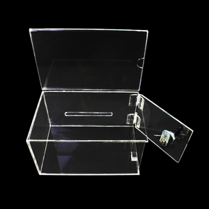 Rõ Ràng Tùy Chỉnh Thực Hiện Đóng Góp Minh Bạch Thẻ Kinh Doanh Acrylic Hiển Thị Lá Phiếu Gợi Ý Hộp Với Khóa - Product Image 4