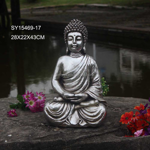 Tamaño grande de plata antiguo jardín zen buda venta - Product Image 1