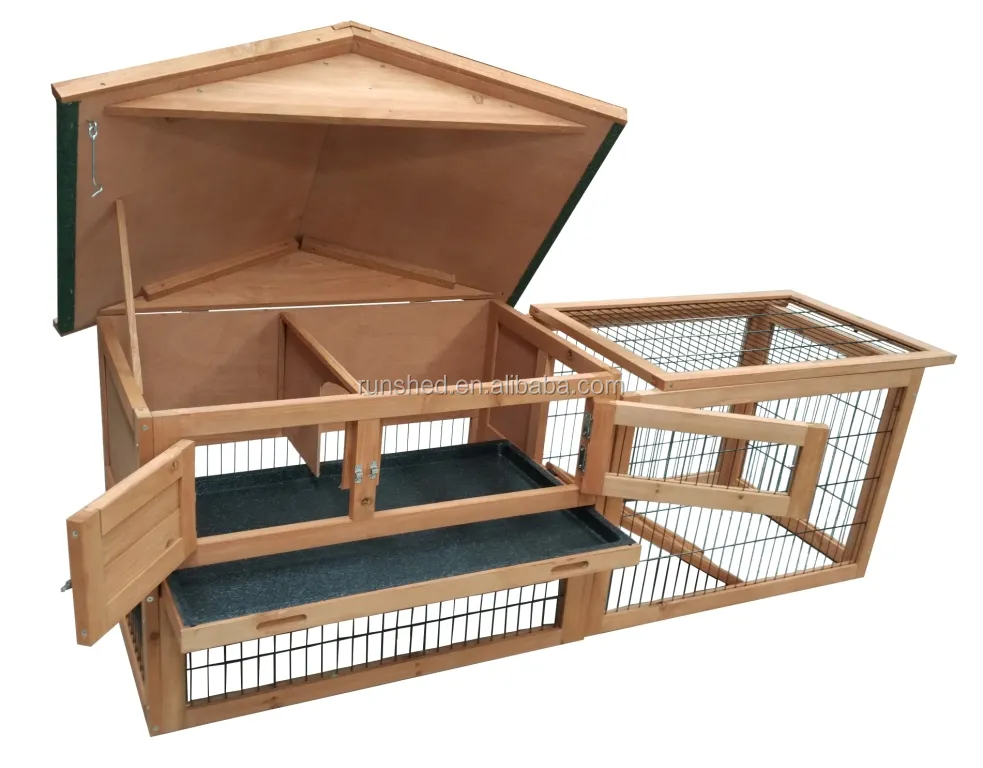 Cabana de coelho para venda, casa de coelho grande, gaiolas de madeira limpa feita à mão