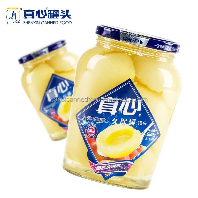 Zhenxinブランドのライトシロップ880g /680gの新鮮な缶詰ホワイトピーチ