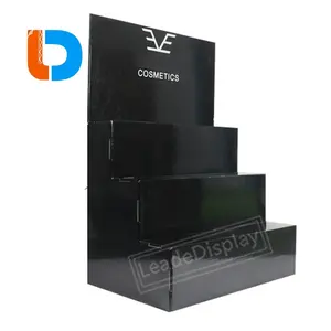 Custom 3 Tiers Cardboard Step Cookware Flashlight Faucet Contact Lenses Eyeglass Display Stand