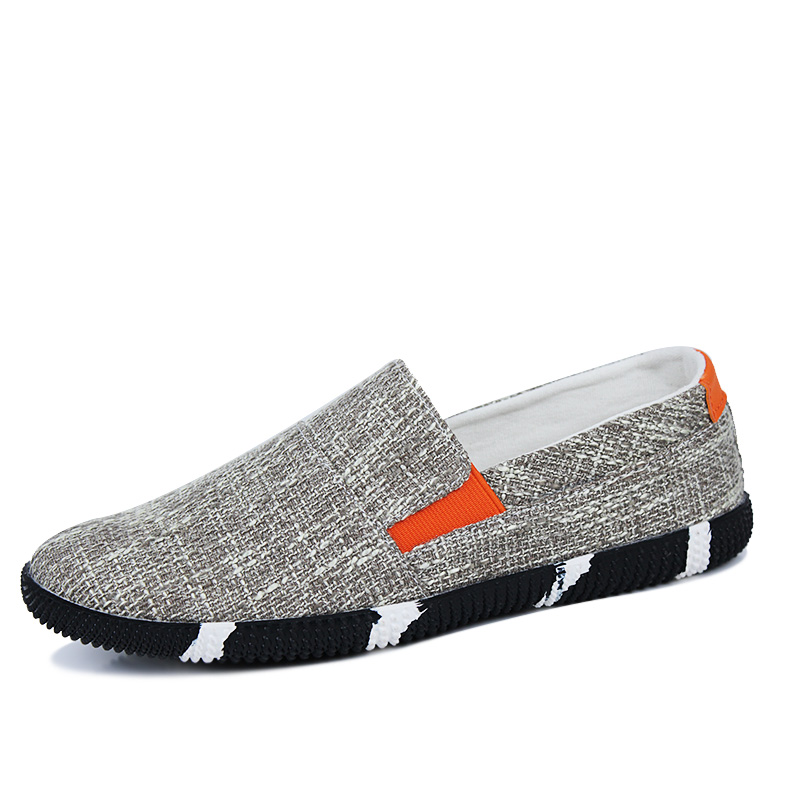 Мужские парусиновые туфли-лодочки из льна для весны и лета