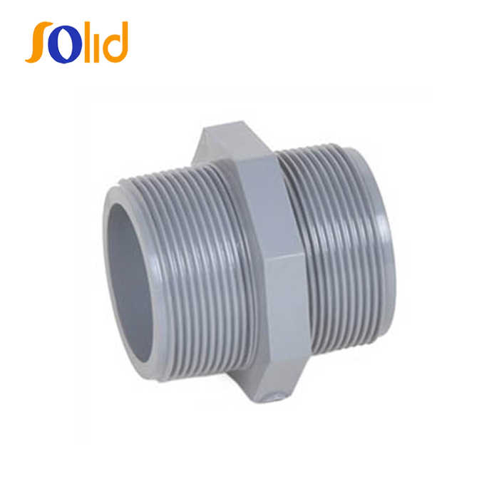 Plastic Pipe Fitting PVC Double Male Threaded Adaptor