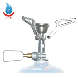 Di Động Đơn Burner Cắm Trại Bếp Gấp Hợp Kim Titan Cắm Trại Propane Bếp Siêu Nhẹ Ngoài Trời Nấu Ăn Bếp